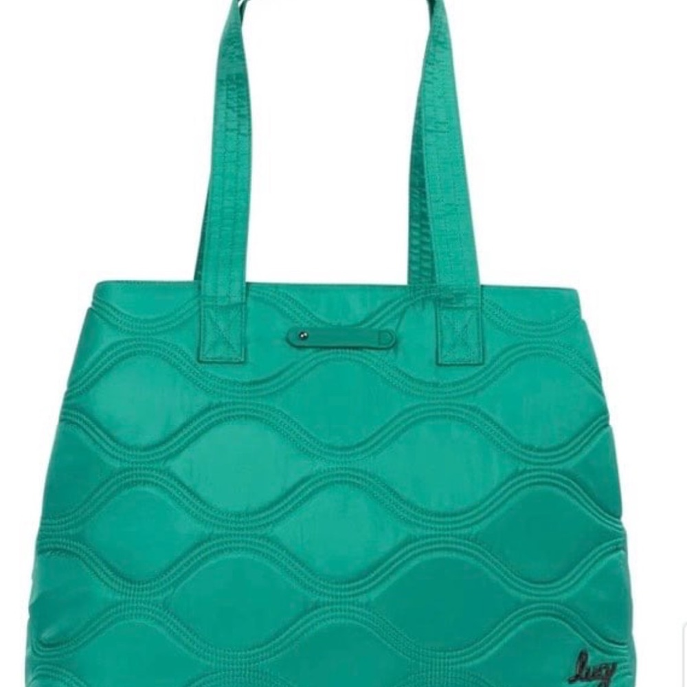 lug Teal Quilted Wave Tote Bag